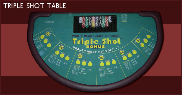 Triple Shot casino rental table